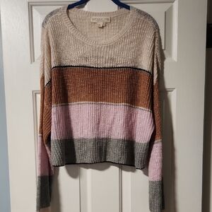 Saltwater LUXE Multicolor Cropped Striped Sweater